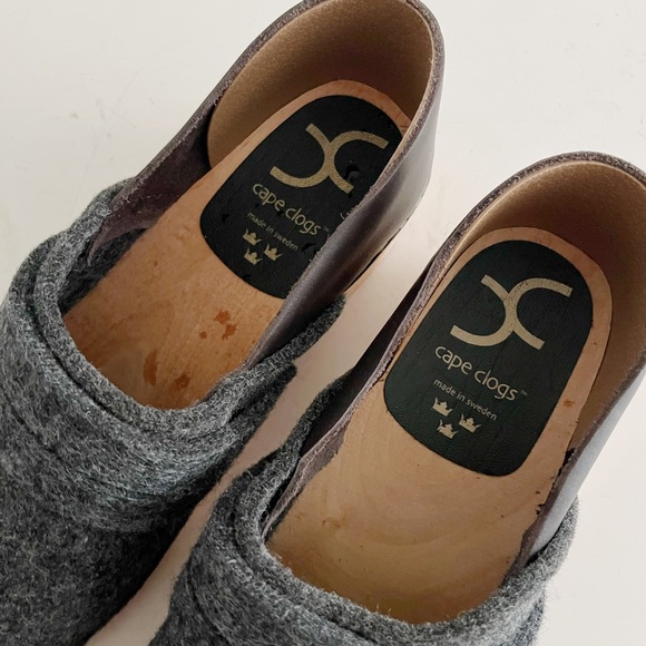 Cape Clogs Felted Wool and Leather Clogs - Size 10/10.5 - Picture 2 of 6